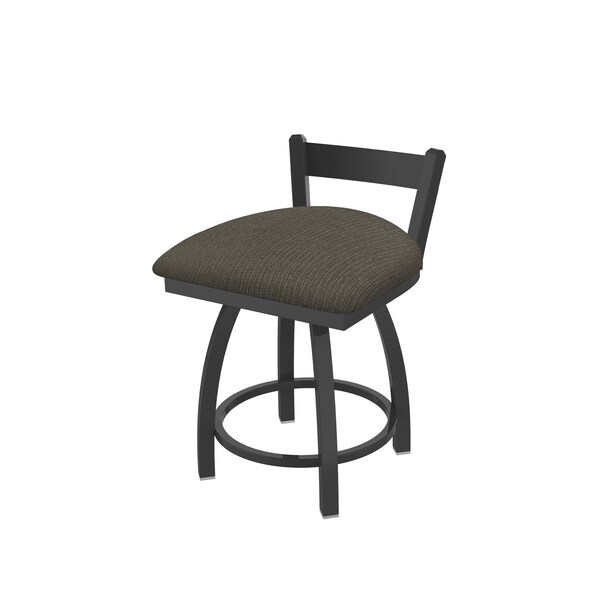 18" Low Back Swivel Vanity Stool, Pewter Finish, Graph Chalice Seat